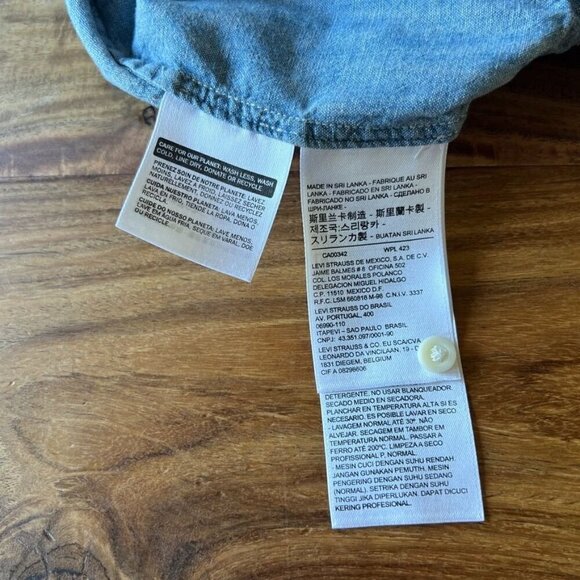 Levi’s Shelby Blue Chambray Button Front Tank Top Romper - Picture 7 of 10